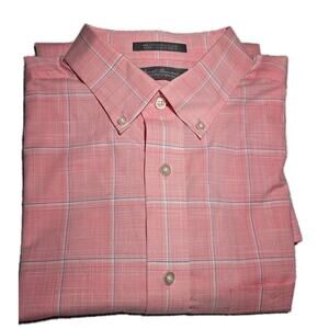 Daniel Cremieux Men's L Classic Plaid Button Short Sleeve Cotton Spandex Grandpa